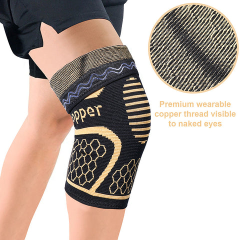 Knitted Knee Badminton Running Fitness Copper Fiber Pads