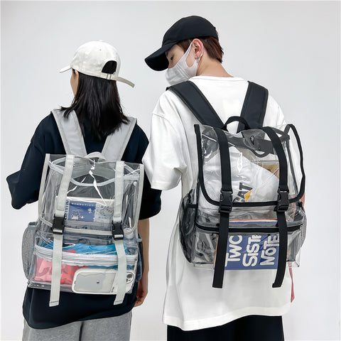 Men And Women's Fashion Transparent Flap Travel Duffel Bag